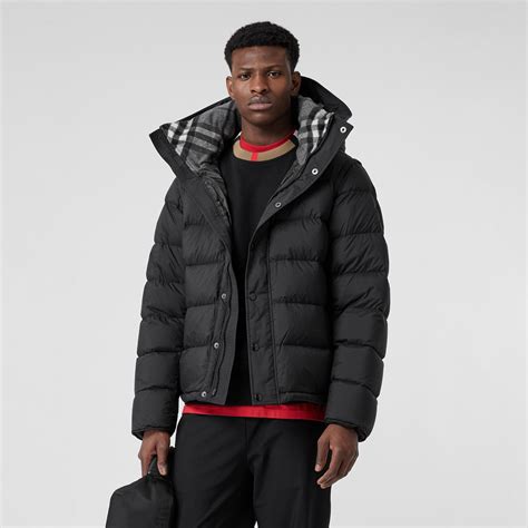 puffer mens burberry jacket|detachable sleeve hooded puffer jacket.